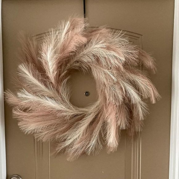 27'' Faux Artificial Pampas Wreath for Front Door Dacoration - Picture 5 of 5
